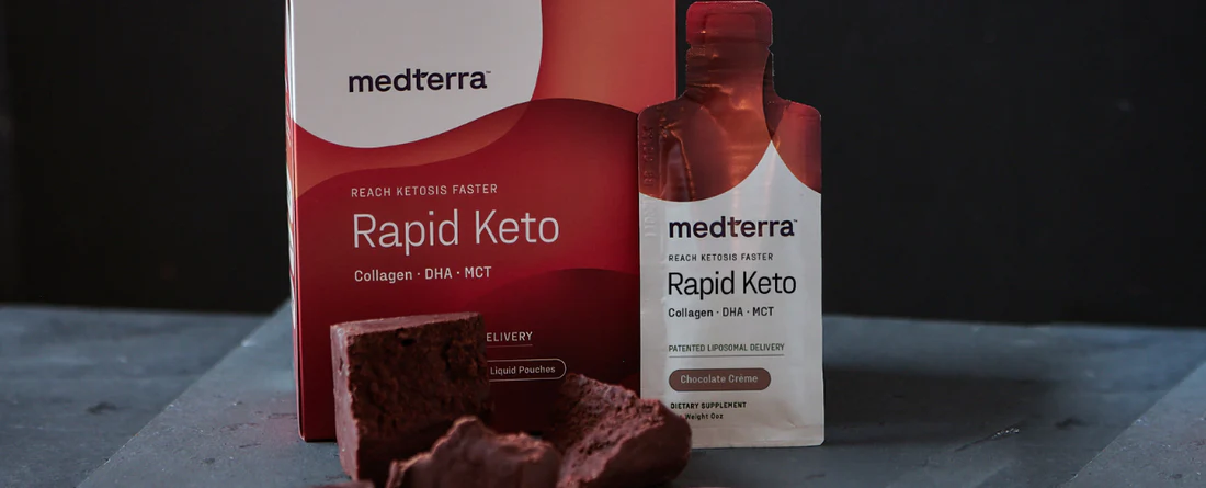 Rapid Keto Wellness product packaging with chocolate cream flavor and liquid pouches