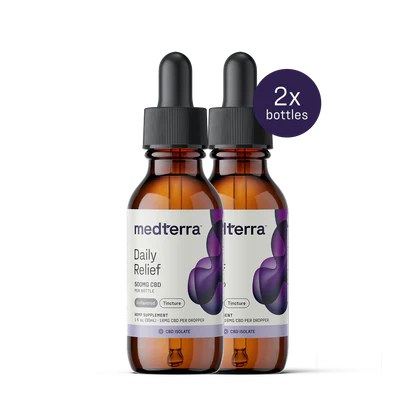 medterra Daily Relief 2x bottles Tincture 500MG CBD per bottle CBD ISOLATE