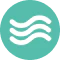 Teal circle with three white wavy lines icon