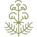 Stylized green valerian root plant with flowers and leaves